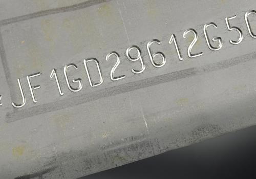 Marcatura VIN su parti metalliche industriali