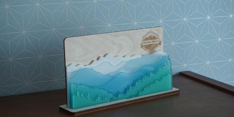 Display POP con montagne